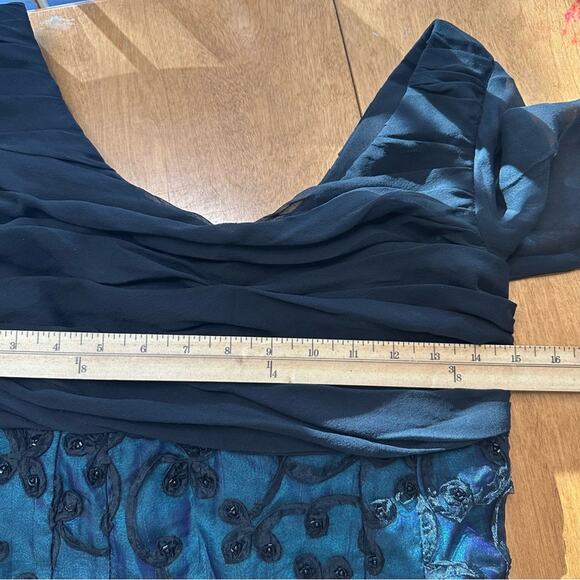 Stunning VTG Denise Hajjar Cocktail Dress Sheer Cowl Neck Beaded Timeless US S - Picture 7 of 9